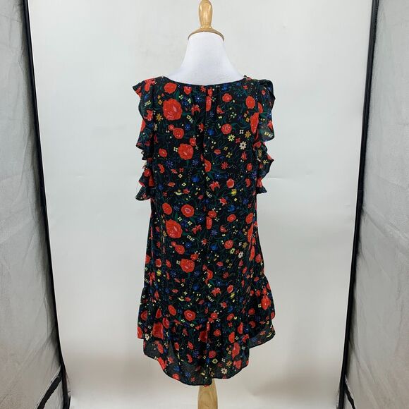 J Crew Floral Flutter Sleeve Shift Dress Womens S Small Keyhole Sleeveless Lined - Picture 3 of 13